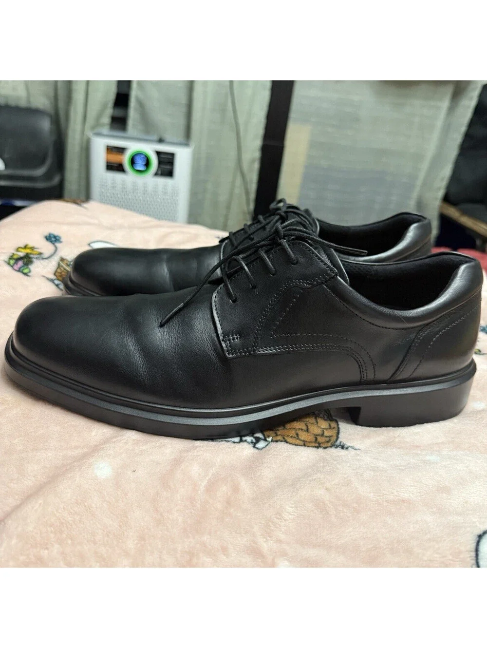 ECCO Helsinki 2 Men's Black Leather Lace-Up Derby Dress Shoes EU 47 US 13-13.5